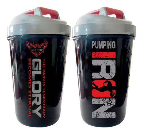 2 Vasos Batidores 600ml Línea Shaker Black Glory + Iron 0