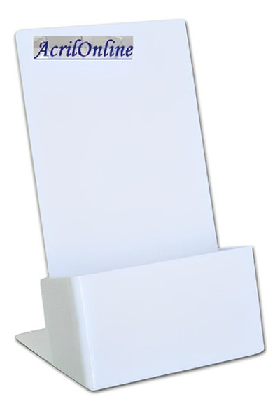 3 Porta Folletos Plástico Blanco 10x16 Cm Oferta Acrilonline 0