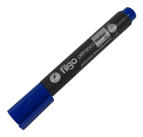 Marcadores Filgo Permanente Azul Punta Redonda Caja X 12 1