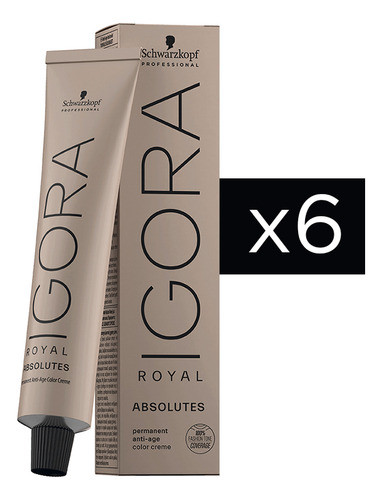 Combo 6 Tinturas Igora Royal Absolutes Schwarzkopf 0