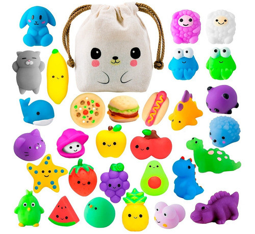8 Squishy Mochi Animals Random C/ Bolsita Kawaii Flex 0