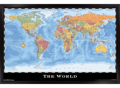 Trends International Map-world Wall Poster, 22.375  X 34 , V 0