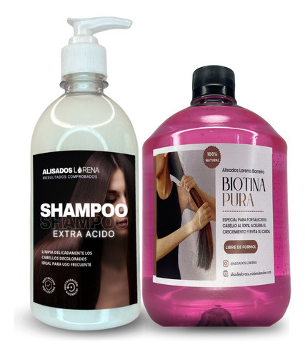 Combo Fortalecedor - Vitamina Biotina Pura Y Shampoo Acido 0
