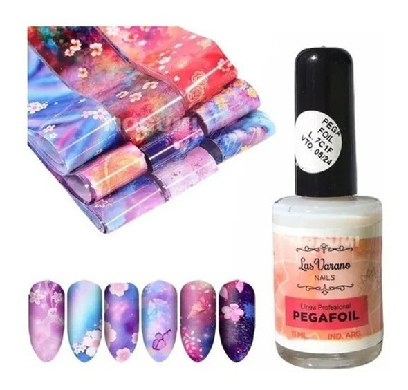 Pega Foil Pegamento Adhesivo Para Papel Foil Las Varano Uñas 0