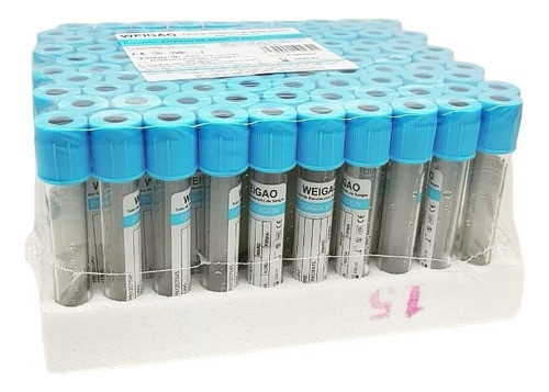 Tubos Prp Citrato De Sodio Al Vacio 3.8% 4.5ml Celeste X 100 0