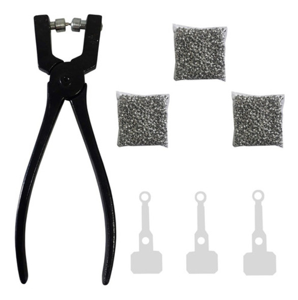 Alicate Aplicador Ilhós + Kit De Etiquetas Ilhoses 6000 Unds 0