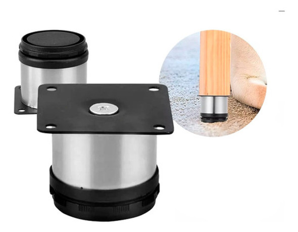 Pata Bajo Mesada Acero Inoxidable 50mm X 50 Unidad Regulable 0