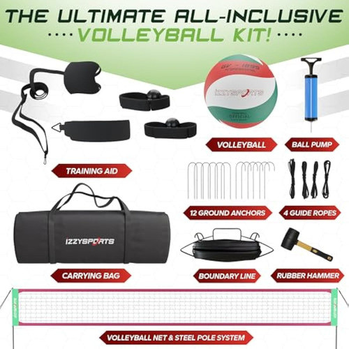 Izzysports Juego De Red De Voleibol Profesional, 1