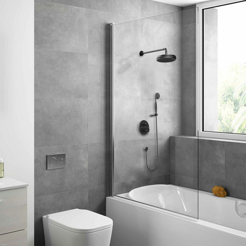 Griferia Ducha De Empotrar Industrial Negro Mate Aqualia 1