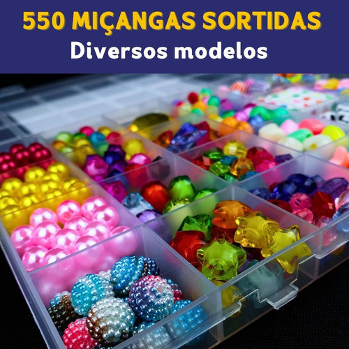 Miçangas Para Fazer Pulseiras Kit C/ 640 Peças - 14 Nybc 1