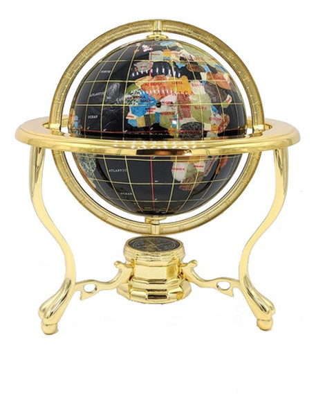 Arte Único De 10 Pulgadas Por 6 Pulgadas De Ónix Negro Globo 0