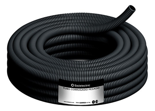 Caño Corrugado Pesado Ø25mm 1  Negro Genrod X 25 Metros 0
