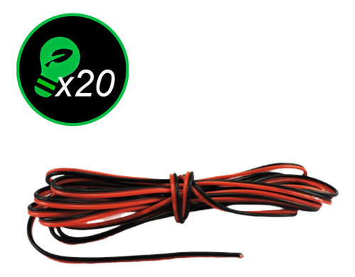 Cable Monocromatico 1mm 18 Awg Para Tiras Led X 20 Metros 1