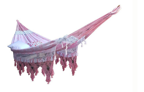 Rede De Dormir Casal Luxo Marquesa Algodão +brinde Rosa Bebe 0