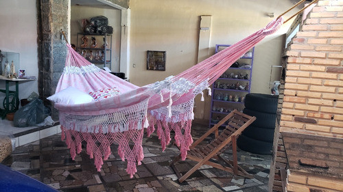 Rede De Dormir Casal Luxo Marquesa Algodão +brinde Rosa Bebe 1