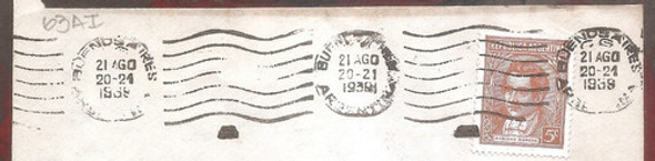 Argentina 1939  Sobre Circulado  Numero 63ai 1