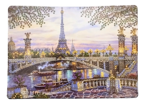 Pintura Por Diamantes Cuadro 15x21 Torre Eiffel 0