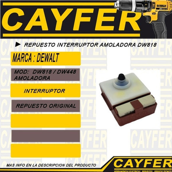 Interruptor Repuesto Amoladora Dewalt Dw818 - Dw448 Original 1