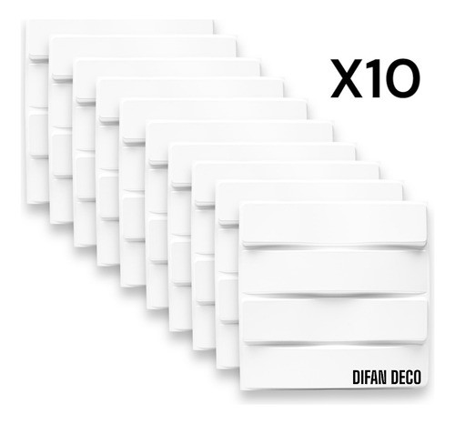 Placa Lineas X 10 Decorativa 3d Pvc 50x50 Pared Pintable 1