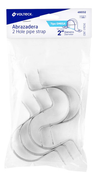 Abrazadera Grampa Omega Acero Metal Dos Orejas 2'' Volteck 1