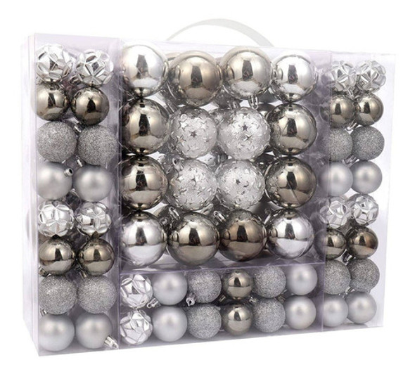 Adornos De Navidad Set De Bolas Plateadas (pack De 87) 0 Adornos De Navidad Set De Bolas Plateadas (pack De 87) 0