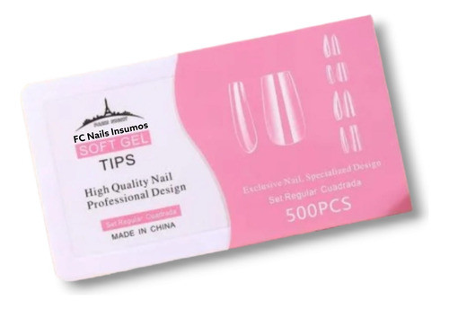 Tips Paris Night Cuadradas 500 / Soft Gel - Press On Nails 0