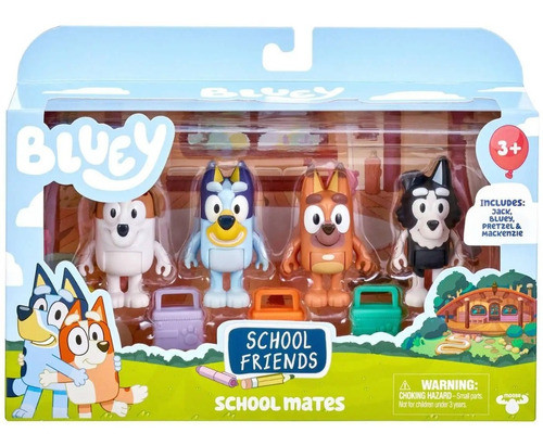 Muñecos Bluey And Friends School Friends School Mates 4 Pack 0