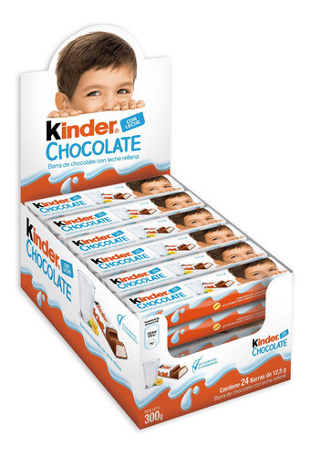 Barritas De Chocolate Kinder Leche X 24u - Sr Goloso 0