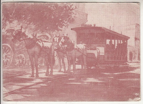 Tarjeta Primer Tranvia A Caballos A Paso Molino Montevideo 0