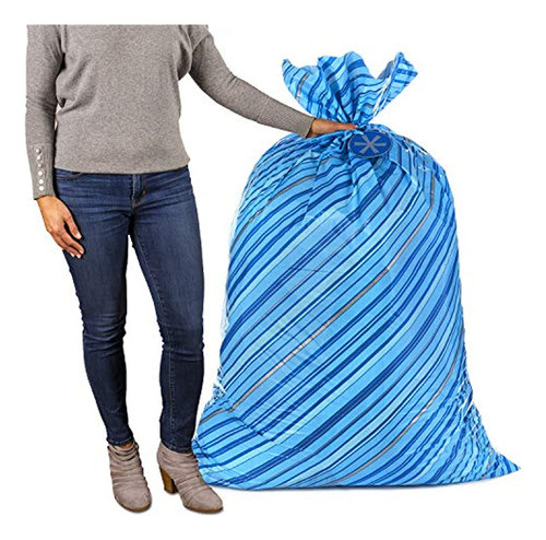 Hallmark Bolsa De Regalo De Plástico Grande De 56  (rayas Az 1