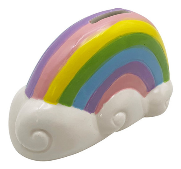 Alcancía De Cerámica, Con Diseño De Arcoíris, En Caja 0