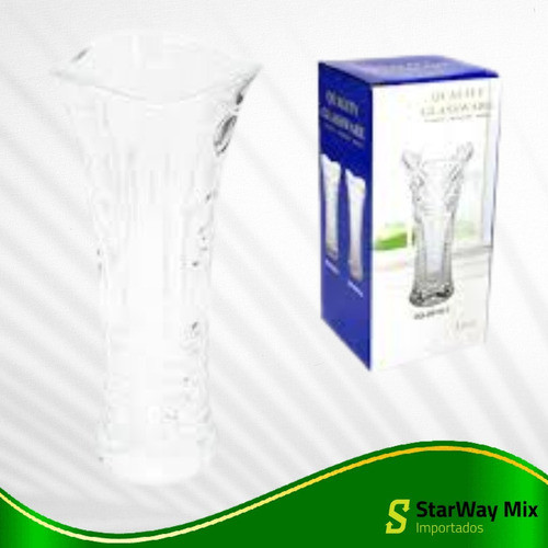 Vaso De Vidro Decorativo Glassware 8x18 Decoração Flores 1