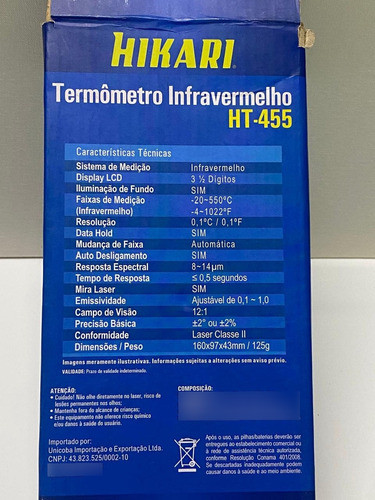 Termômetro Infravermelho Ht-455 1