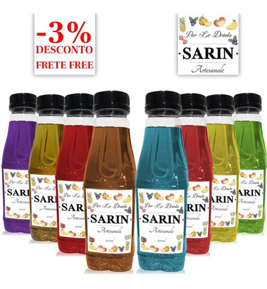 Xarope Sarin Premium 05 Unidades De 500ml Total 2,5lt 0