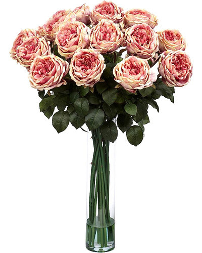 Arreglo Floral De Seda Rosa Casi Natural 1219-pk, Blanco 0