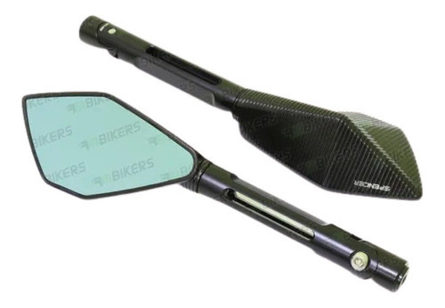 Juego Espejos Deportivos Universales Negro Mk Motos 0