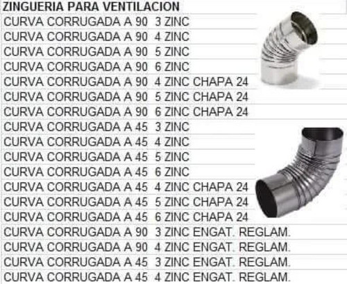 Curva Corrugada A 45 5 Zinc 1