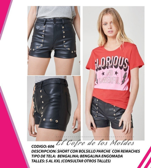 Molde Digital Short Bolsillo Plaque Bengalina,talles S A Xxl 1