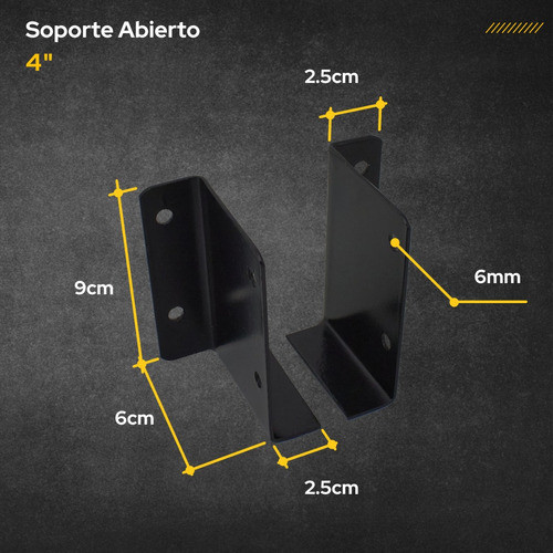 Soporte Viga 2x4 3x4 4x4 5x4 Tirante Madera Techo 4  9cm 1