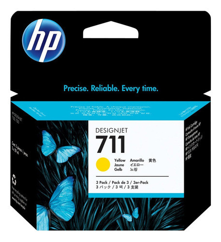 Pack De 3 Cartuchos Amarillo Hp 711 29 Ml Original 0