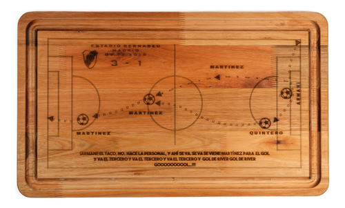 Tabla Para Asado River Plate Gol Pity Madrid De Madera 60x35 0