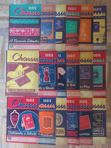 Antigua Revista Radio Chassis 1945 Lote De 18. Ian 817 0