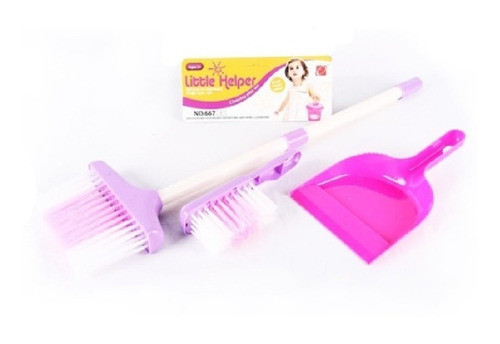 Juguete De Limpieza Rosa Pala Escoba Cepillo 1