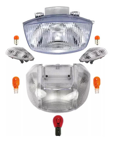 Kit Farol+ Lanterna+ Pisca Cristal Biz 100 98..05 C/lampadas 0