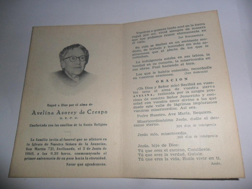 Antigua Estampita Religiosa Avelina Asorey De Crespo 1960 1
