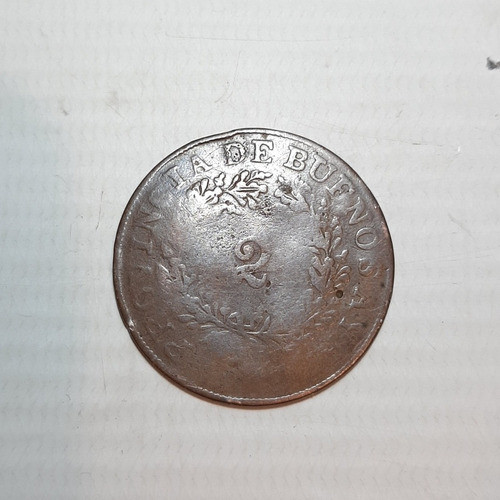 Antigua Moneda 2 Reales 1854 Buenos Ayres Ro 1801 0