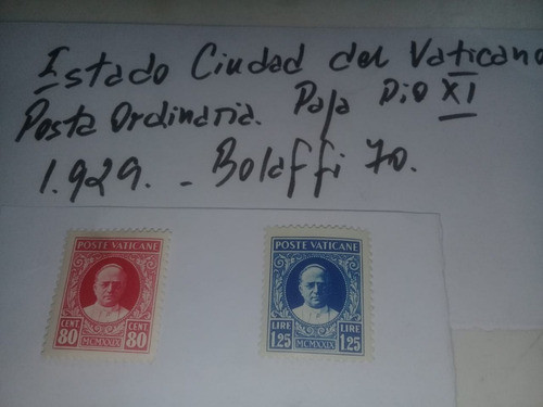Serie  4 Estampillas Vaticano 1929 Bolaffi 33/34/35/36 Mint 1