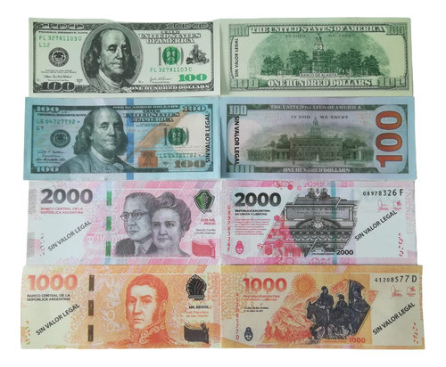 Billetes De Cotillon Surtido X 100 Unidades De Tamaño Real. 0