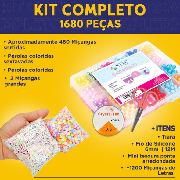 Kit De Fazer Pulseiras De Miçangas C/480 Peças - 12 Nybc 1