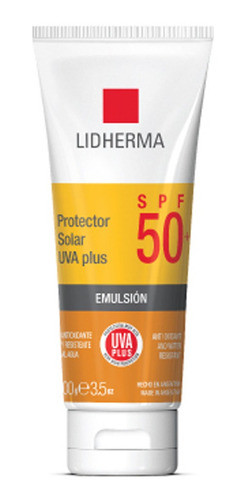Protector Solar Uva Plus Spf 50+ 100ml Resiste Agua Lidherma 0